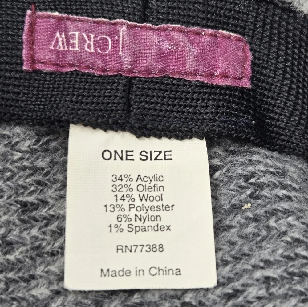 VINTAGE J. CREW GREY WOOL BLEND BUCKET HAT CAP WOMEN OS WINTER COZY PREPPY